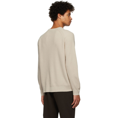 Shop Theory Beige Cashmere Waffle Knit Sweater In Peyote