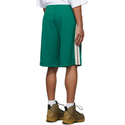 Shop Palm Angels Green Classic Track Shorts In Green White