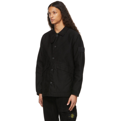 Shop Stone Island Black Moleskin-tc Ghost Coat In V0029 Black