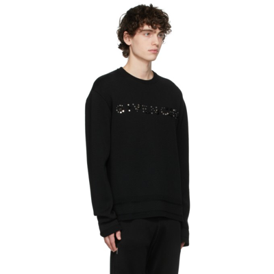 Shop Givenchy Black Studded Logo Sweater In 001-black