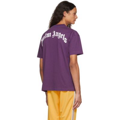 Shop Palm Angels Purple Bear Classic T-shirt