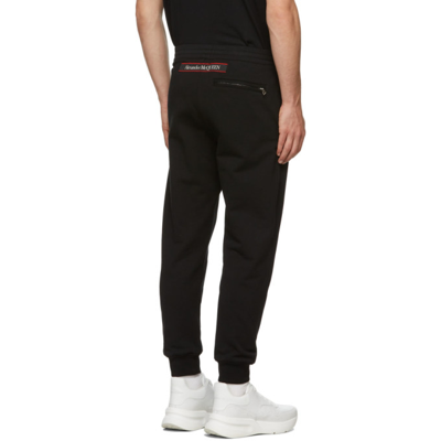 Shop Alexander Mcqueen Black Jogger Lounge Pants In 0901 Black/