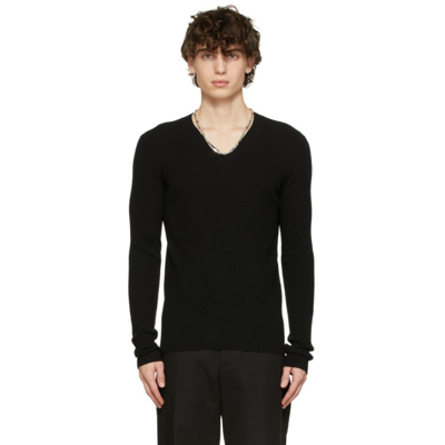 Shop Bottega Veneta Black V-neck Sweater In 1000-black