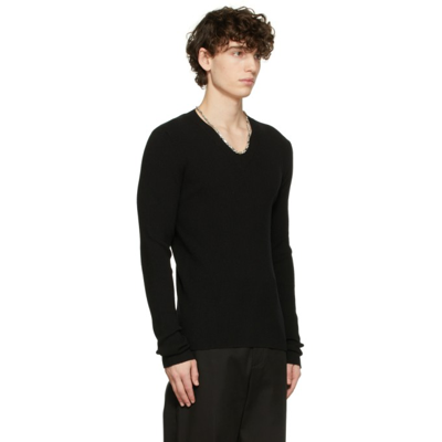 Shop Bottega Veneta Black V-neck Sweater In 1000-black