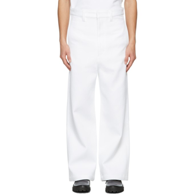 Shop Ami Alexandre Mattiussi White Wide Fit Trousers In 100 White