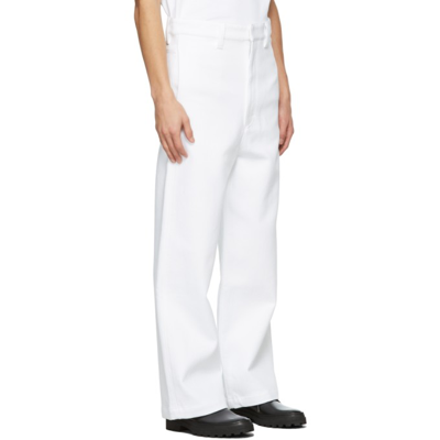 Shop Ami Alexandre Mattiussi White Wide Fit Trousers In 100 White