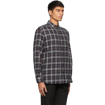 Shop Burberry Navy Classic Check Shirt In Ink Navy Ip Chk