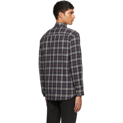 Shop Burberry Navy Classic Check Shirt In Ink Navy Ip Chk