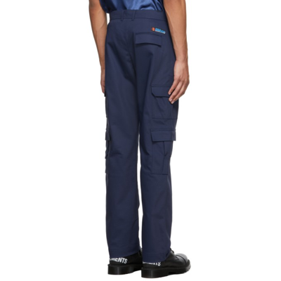 Shop Martine Rose Navy Cargo Pants In Dark Blue