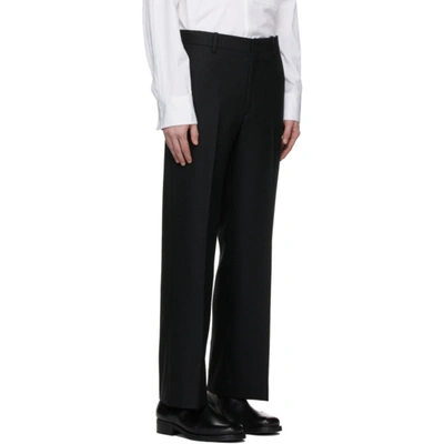 Shop Solid Homme Black Wool Twill Trousers In Black 301b