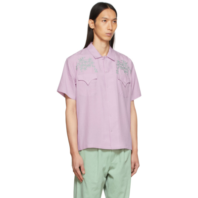 Shop Double Rainbouu Purple West Coast Shirt In Loop Skull Mauve