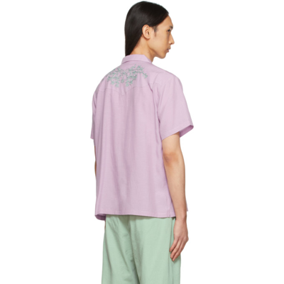 Shop Double Rainbouu Purple West Coast Shirt In Loop Skull Mauve