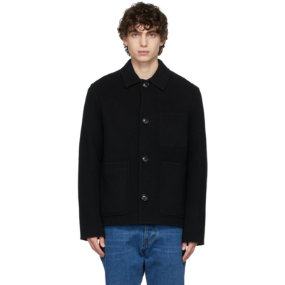 Shop Ami Alexandre Mattiussi Black Unstructured Short Coat In 1 Black