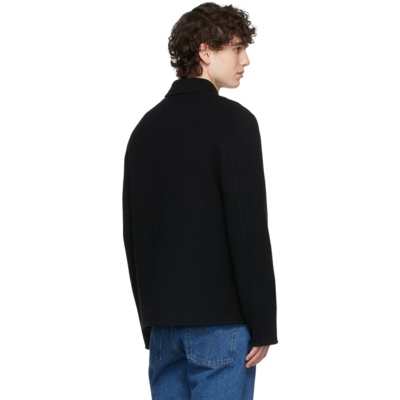 Shop Ami Alexandre Mattiussi Black Unstructured Short Coat In 1 Black
