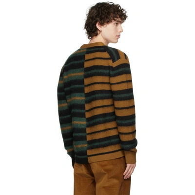 Shop Paul Smith Yellow & Green Brushed Wool Cardigan In 13 Yellows