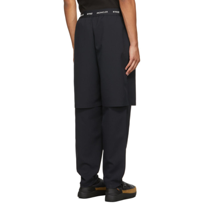 Shop Moncler Genius 4 Moncler Hyke Navy Layered Trousers In 778 Navy