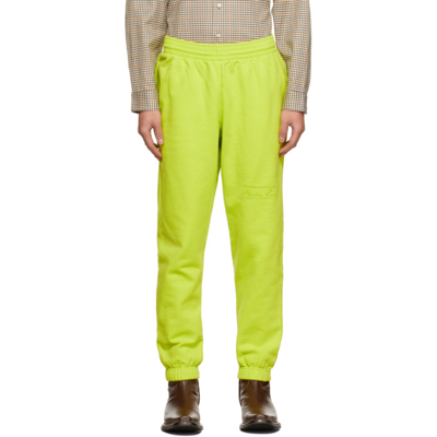 Shop Martine Rose Green Fleece Lounge Pants In Apple Green