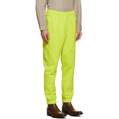 Shop Martine Rose Green Fleece Lounge Pants In Apple Green