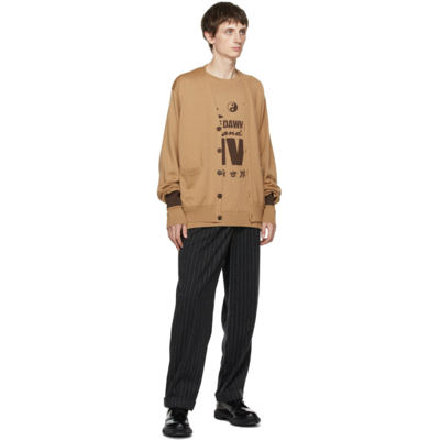 Shop Bed J.w. Ford Beige Wool Buttoned Cardigan In Camel