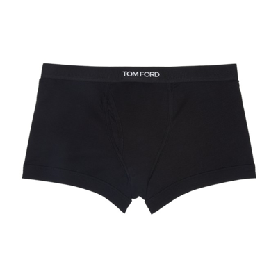 Shop Tom Ford Two-pack Black Cotton Boxer Briefs In 2 Black