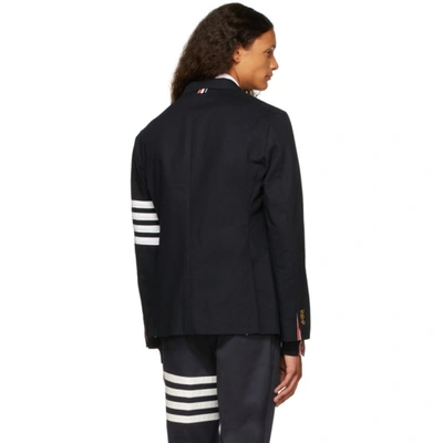 Shop Thom Browne Navy 4-bar Unconstructed Classic Sport Blazer In 415 Navy