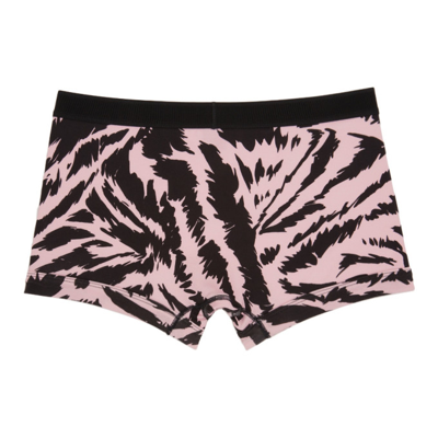 Shop Tom Ford Pink Cotton Zebra Boxer Briefs In 668 Pink