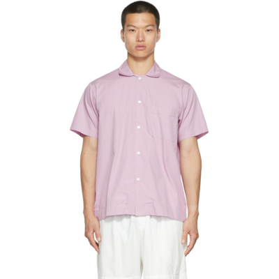 Shop Tekla Poplin Pyjama Shirt In Purple Pink