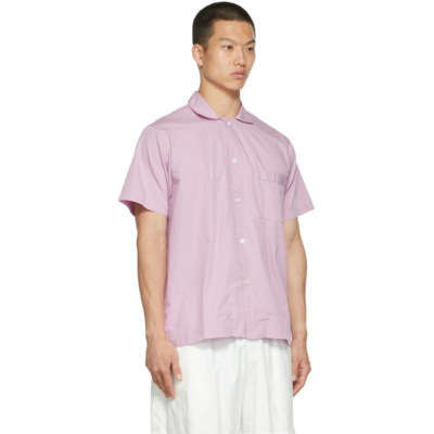 Shop Tekla Poplin Pyjama Shirt In Purple Pink