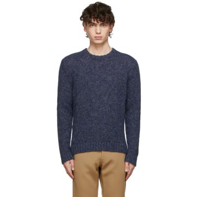 Shop Massimo Alba Navy Simon Crewneck Sweater In M501 Blu