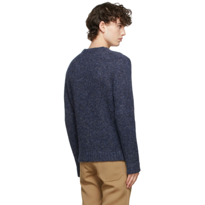 Shop Massimo Alba Navy Simon Crewneck Sweater In M501 Blu