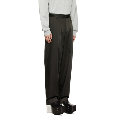 Shop Xander Zhou Black Satin Trousers