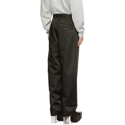 Shop Xander Zhou Black Satin Trousers