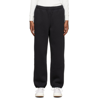 Shop Acne Studios Black Cotton Fleece Lounge Pants