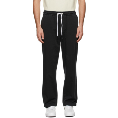 Shop Palm Angels Black Pxp Washed Palm Chino Trousers In Black White