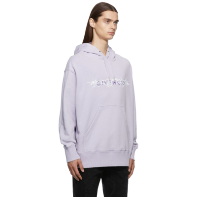 Shop Givenchy Purple Barbed Wire Hoodie In 540-lilac