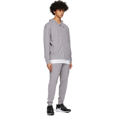 Shop Nike Grey Dri-fit Yoga Hoodie In 056 Gunsmok