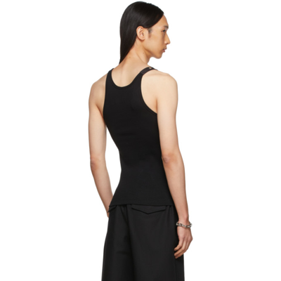 Shop Dion Lee Black Single Buckle Tank Top