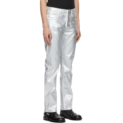 Shop Alyx Silver Foil Jeans In Wth0001 White