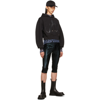 Shop Mugler Black Embossed Shorts In 1999 Black