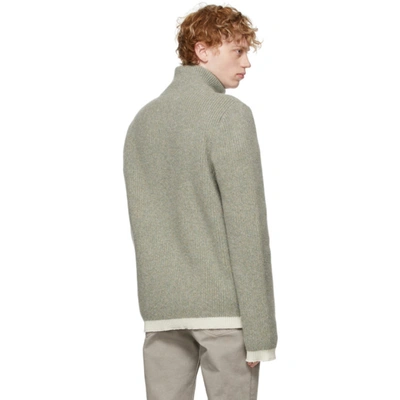 Shop Maison Margiela Grey Alpaca Knit Zip-up Sweater In 001f Light Grey Moul