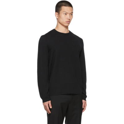 Shop Theory Merino Wool Arnau Crewneck Sweater In 09c Black/tapir