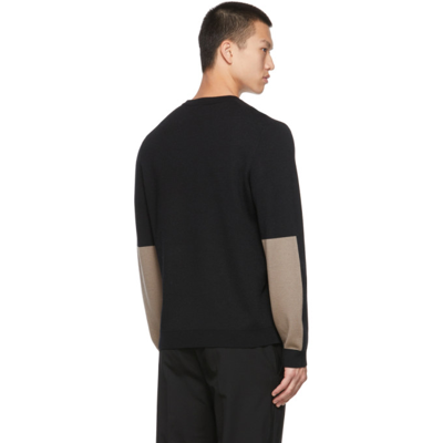 Shop Theory Merino Wool Arnau Crewneck Sweater In 09c Black/tapir