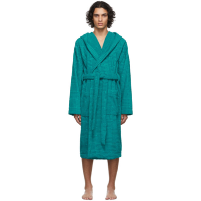 Shop Bottega Veneta Blue Terrycloth Robe In 4467-blaste