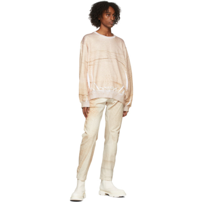 Shop Bianca Saunders Beige Wrangler Edition Knit Print Jeans In White/sand
