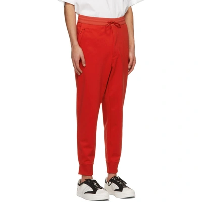 Shop Y-3 Red Piqué Classic Logo Track Pants In Scarlet
