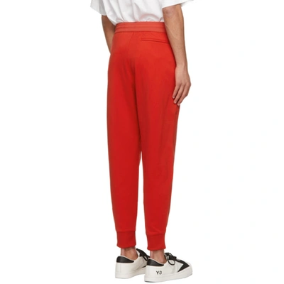 Shop Y-3 Red Piqué Classic Logo Track Pants In Scarlet