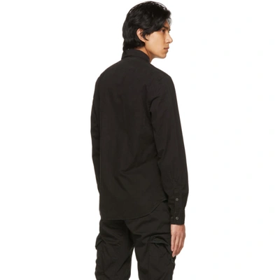 Shop C.p. Company Black Gabardine Garment-dyed Shirt In 999 Black