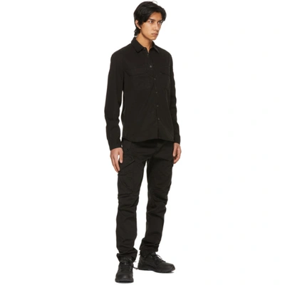 Shop C.p. Company Black Gabardine Garment-dyed Shirt In 999 Black