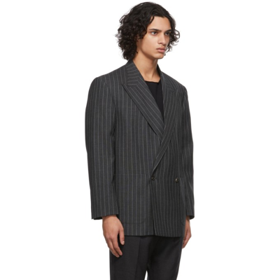 Shop Fear Of God Grey 'the Suit Jacket' Blazer In 23charcoal/white