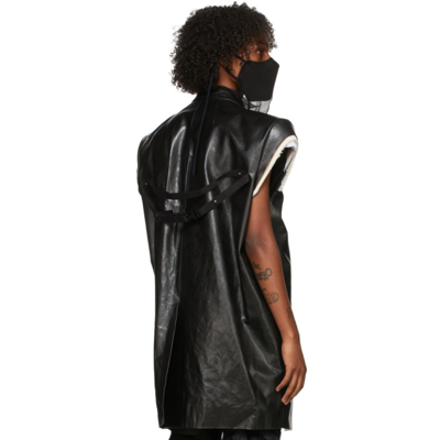 Shop Rick Owens Black Leather Jumbo Tatlin Blazer In 09 Black